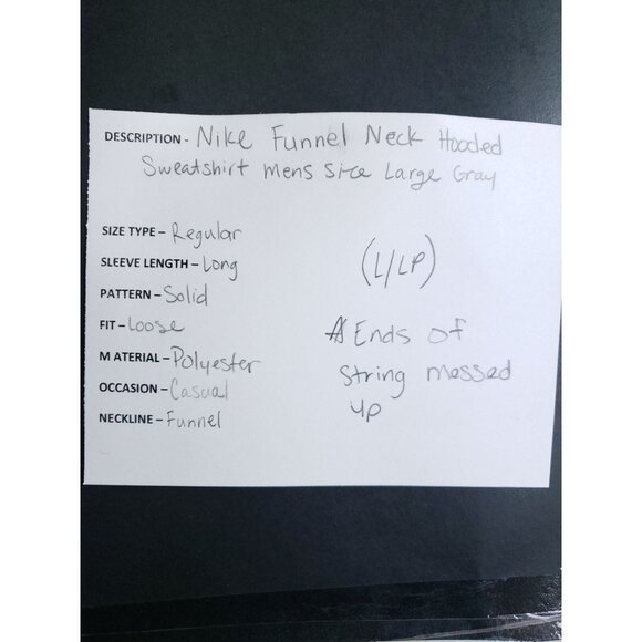 Nike Funnel Neck Hooded Sweatshirt Men's Size Large Gray - Picture 8 of 9